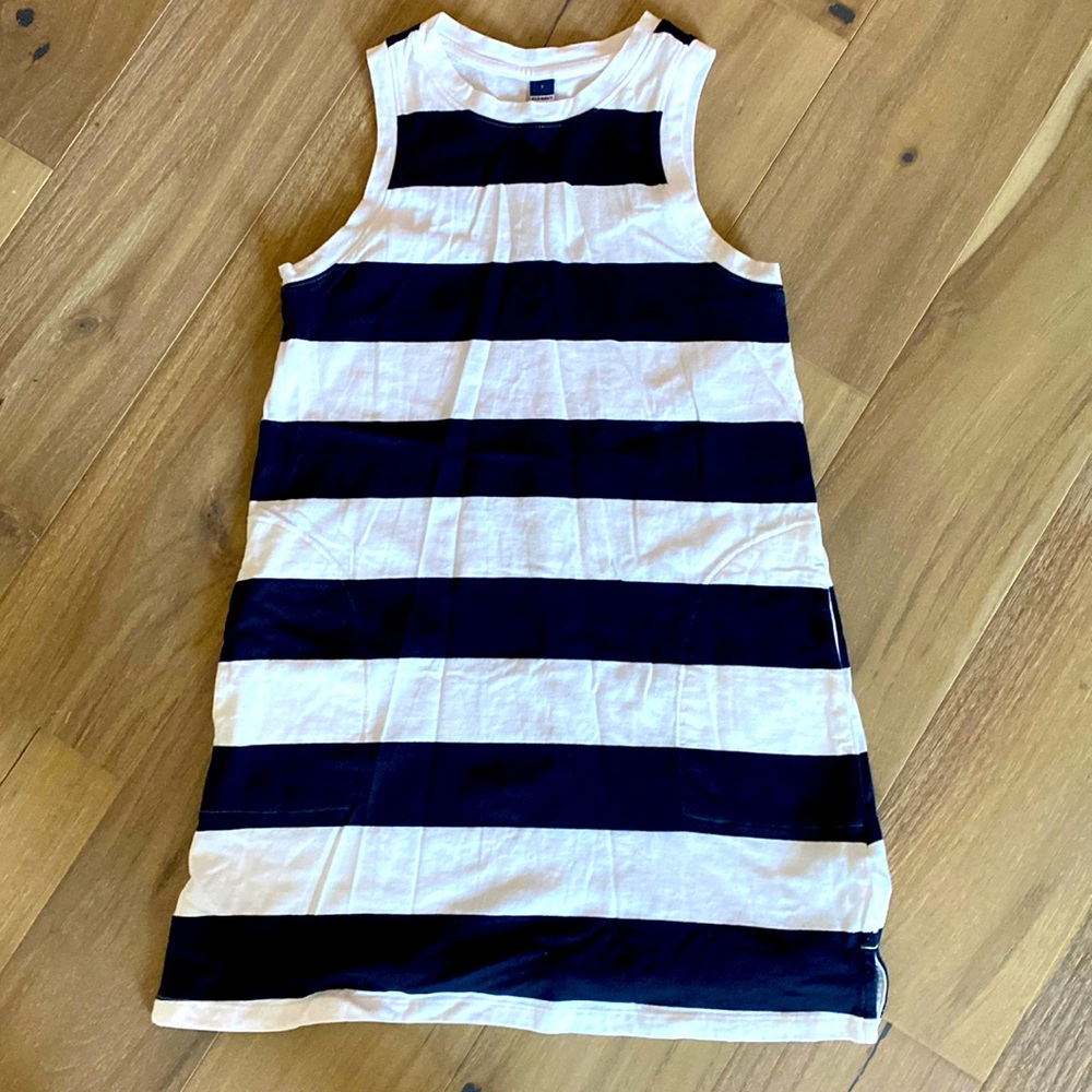 Old Navy navy striped cotton sleeveless mini dress